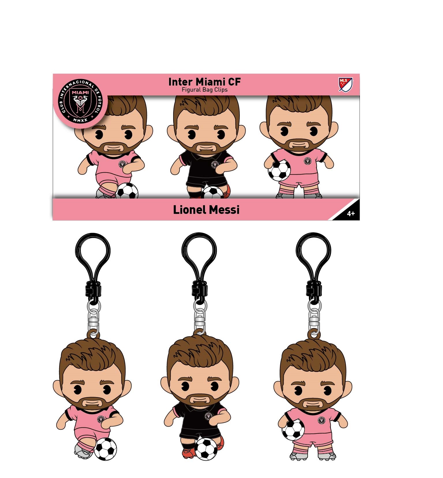 MLS Messi - 3D Foam Bag Clip 3 PC Set
