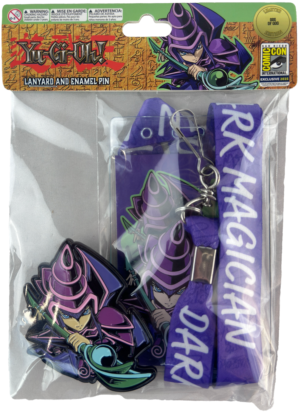 2025 SDCC Exclusive Yu-Gi-Oh Dark Magician Lapel Pin & Lanyard Set
