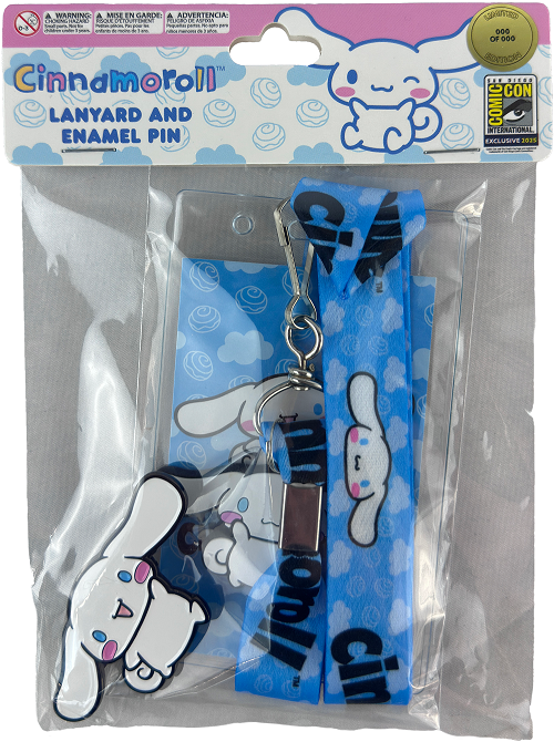 2025 SDCC Exclusive Sanrio Hello Kitty "Cinnamoroll" Lapel Pin & Lanyard Set
