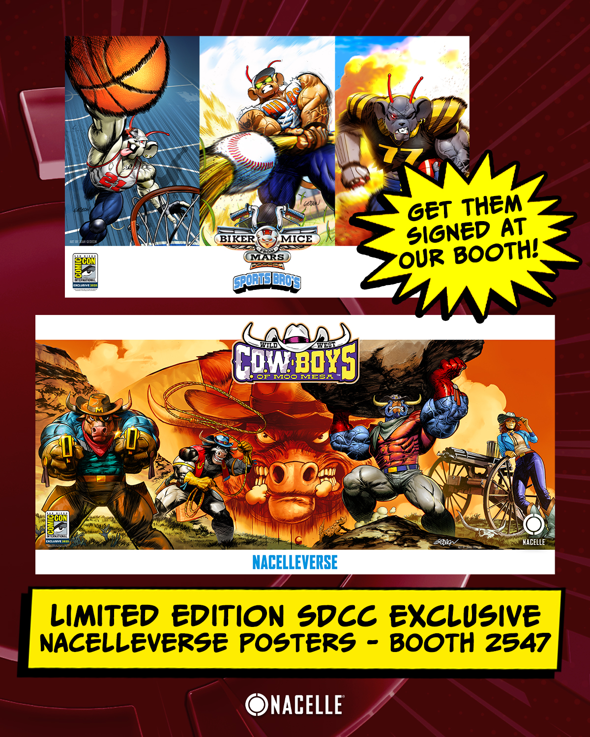NacelleVerse Exclusive Posters - C.O.W.-Boys of Moo Mesa and Biker Mice from Mars
