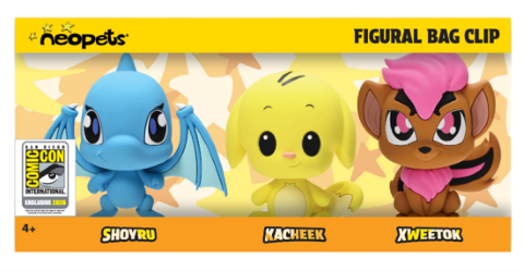 Neopets 3D Foam Bag Clip 3 PC Set