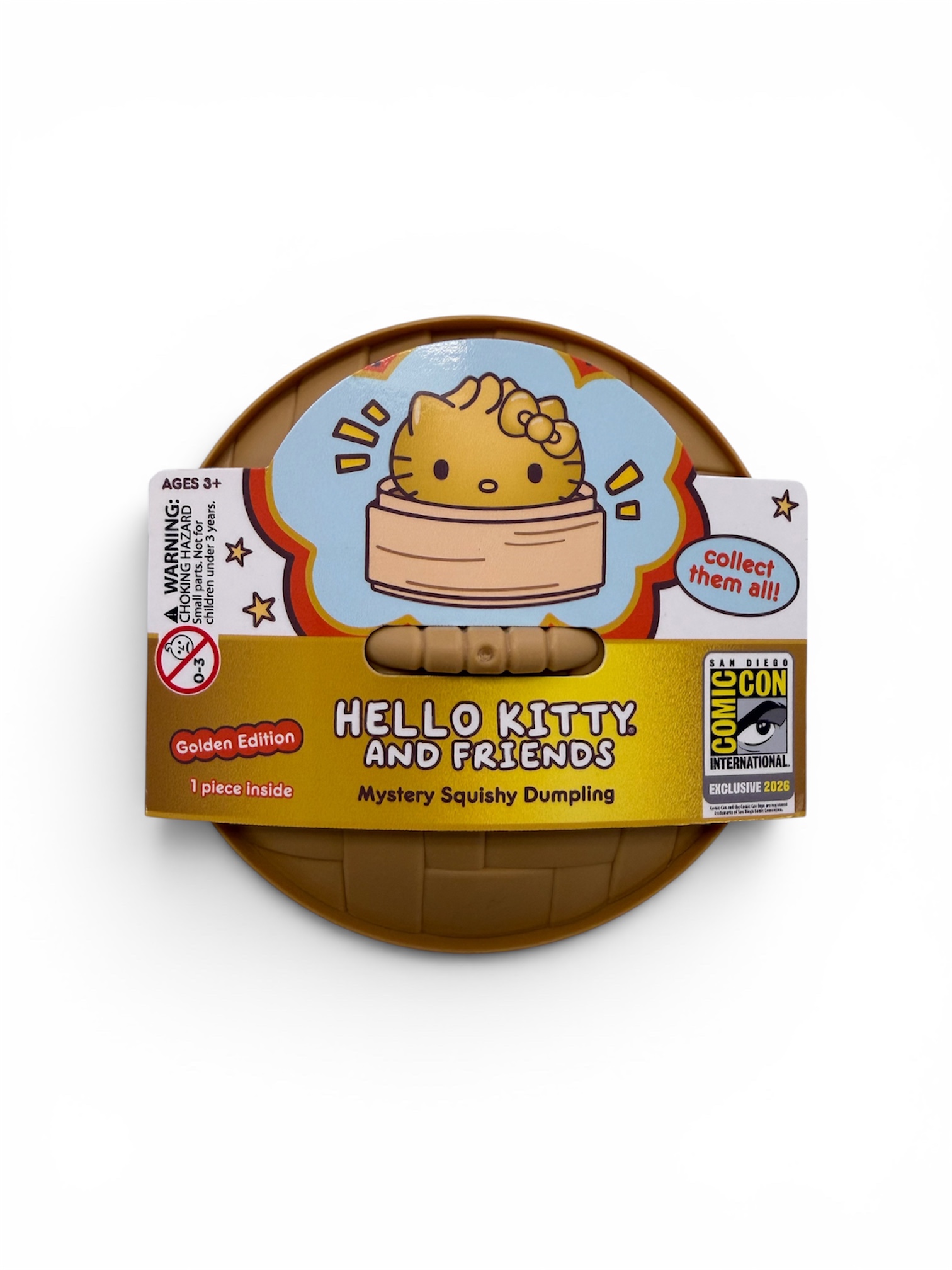 2026 SDCC Exclusive Hello Kitty "Golden Metallic Glitter" Squishy Dumpling