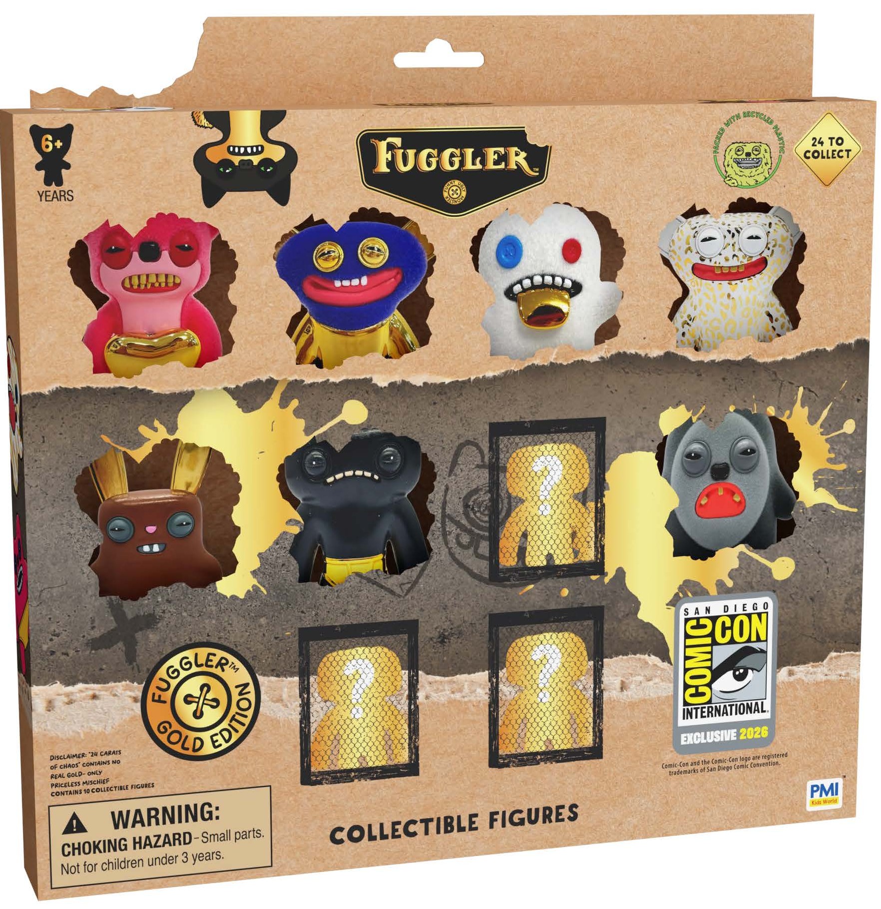 2026 SDCC Exclusive Fuggler "Blinged Out Gold Collection" 10 pcs Figure Set