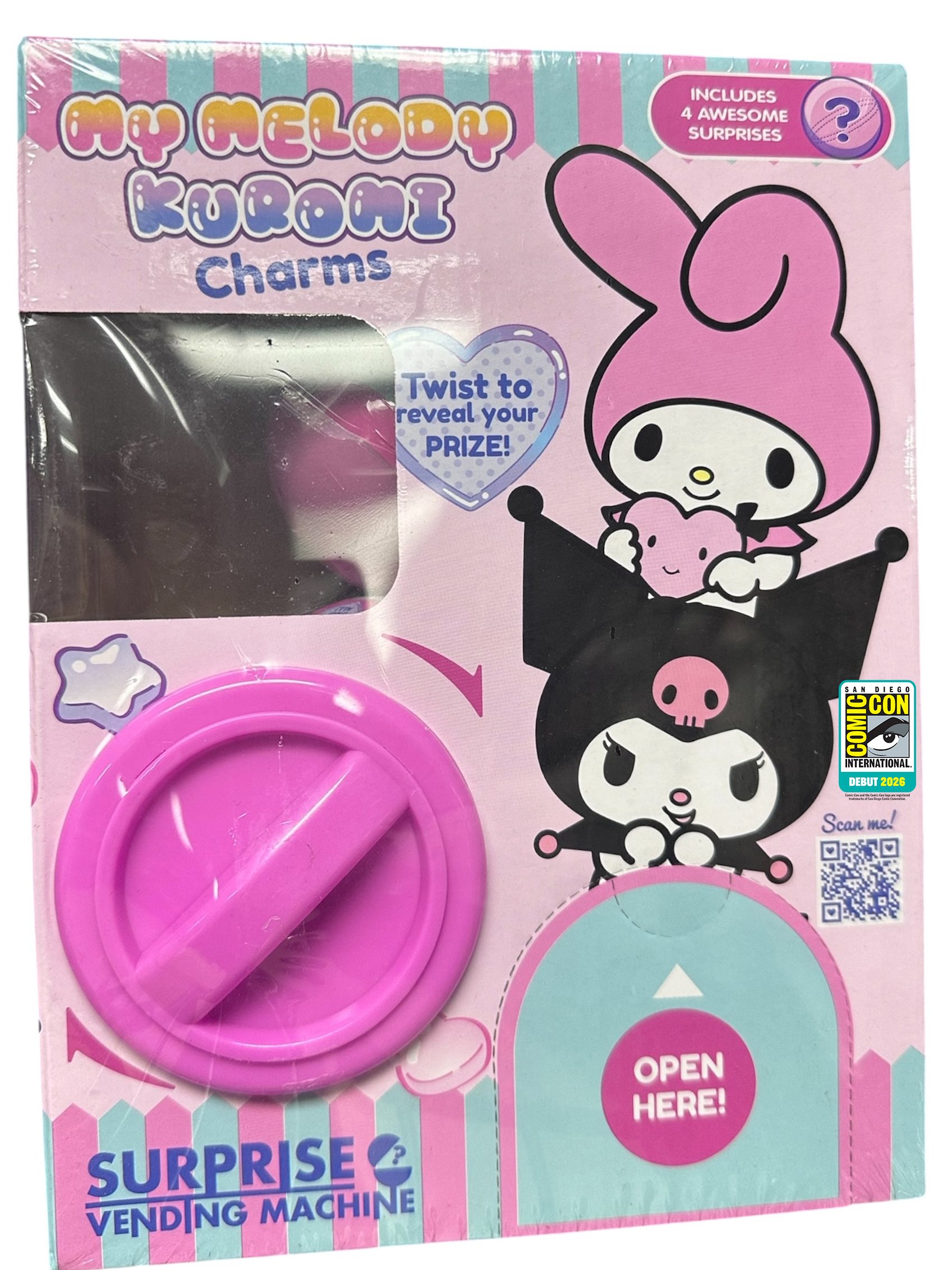 2026 SDCC Debut Sanrio My Melody & Kuromi Mini Vending Machine Capsule Figure Set