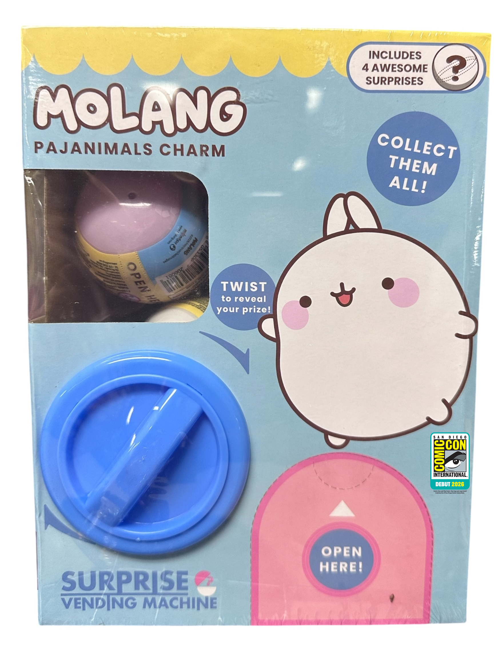 2026 SDCC Debut Molang Pajanimals Mini Vending Machine Capsule Figure Set
