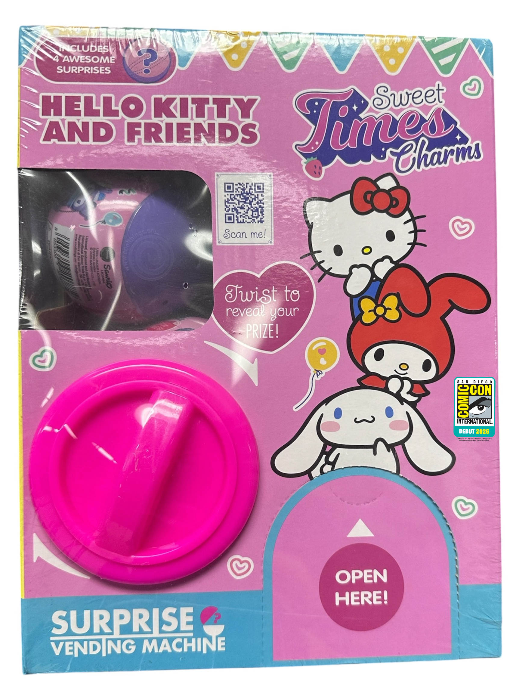 2026 SDCC Debut Hello Kitty Sweet Time Mini Vending Machine Capsule Figure Set