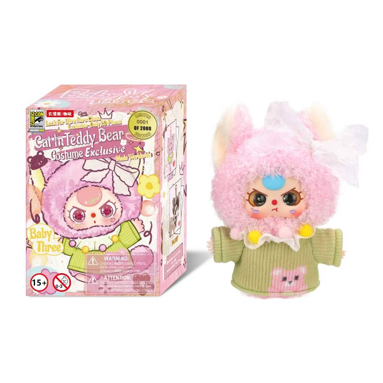 2026 SDCC Exclusive Baby Three Vinyl Plush Blind Box – Cat in Teddy Bear Costume