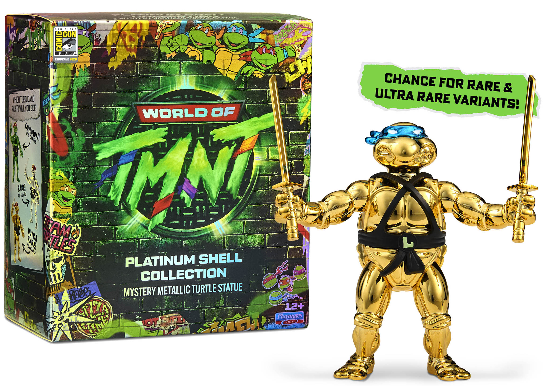 2026 SDCC Exclusive TMNT Teenage Mutant Ninja Turtles Platinum Shell Collector Blind Box Action Figu