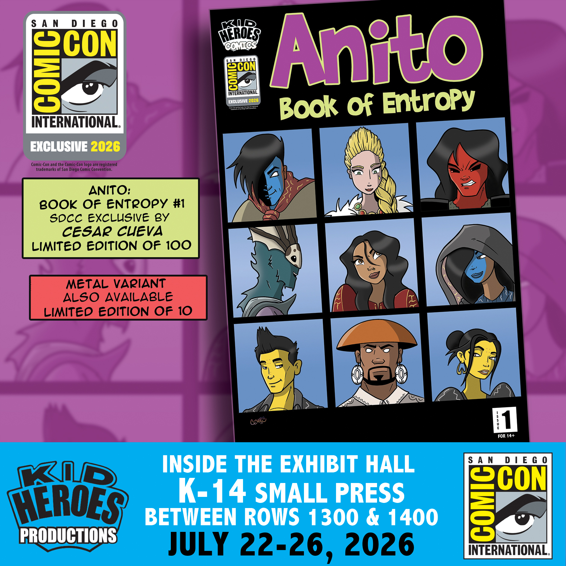 ANITO: BOOK OF ENTROPY #1 2026 San Diego Comic-Con Exclusive by Cesar Cueva LE