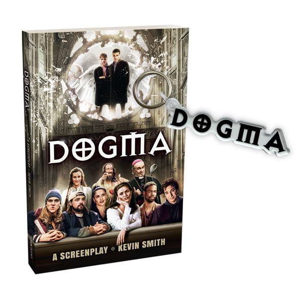 Dogma: A Screenplay, every copy signed by Kevin Smith with an Exclusive Acrylic Keychain!