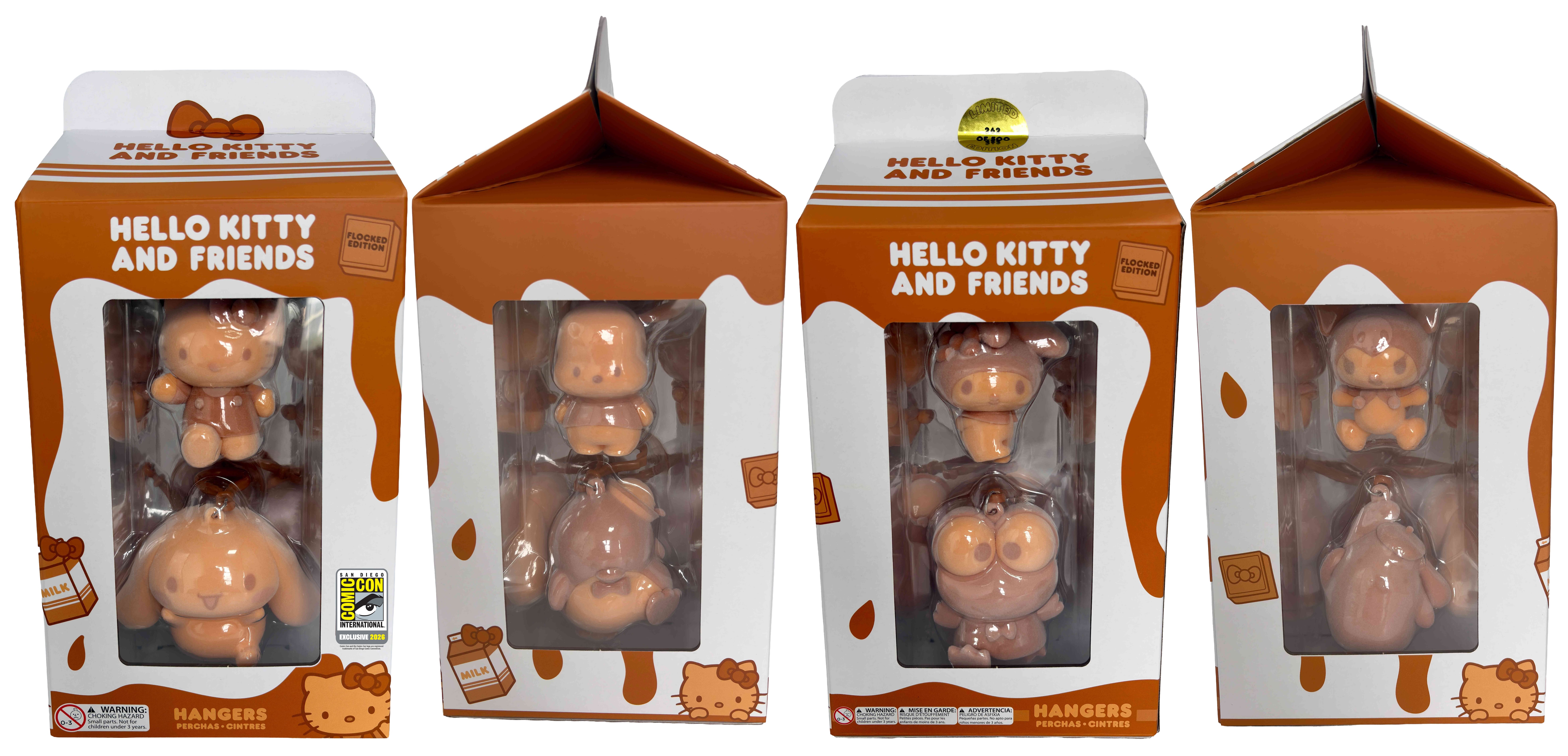2026 SDCC Exclusive Hello Kitty "Chocolate Milk" Flocked 8 Piece Figure Set