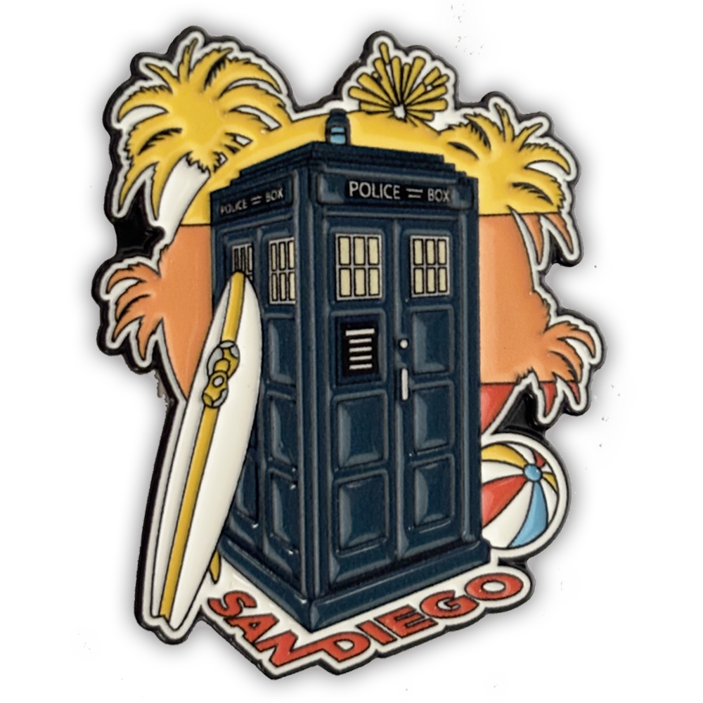 DOCTOR WHO: TARDIS VISITS SAN DIEGO ENAMEL MAGNET