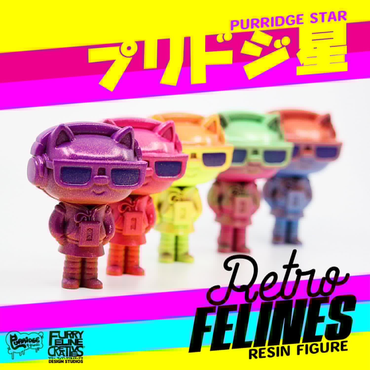 Retro Felines Purridge Star Resin Figure