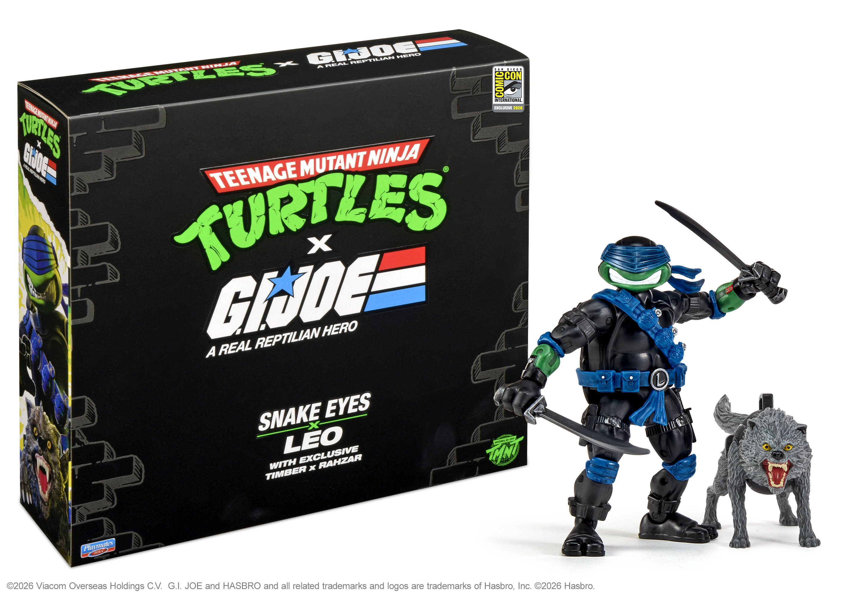 2026 SDCC Exclusive TMNT × G.I. Joe Snake Eyes × Leonardo Figure Set