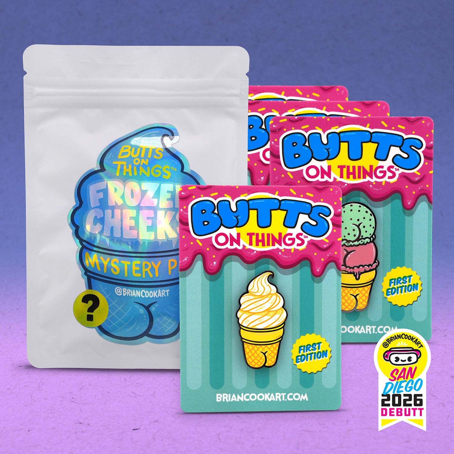 Butts on Things *Debut* Frozen Cheeks Mystery Pin Set