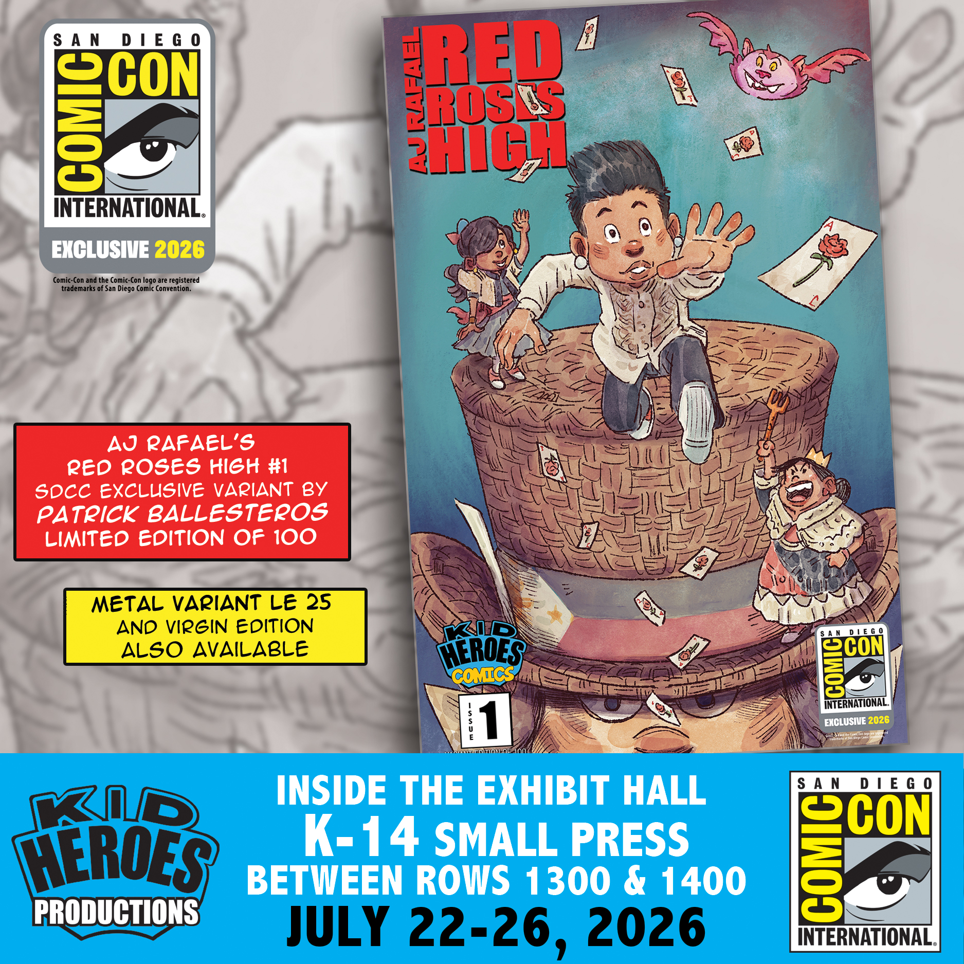 RED ROSES HIGH #1 2026 San Diego Comic-Con Exclusive by Patrick Balllesteros LE