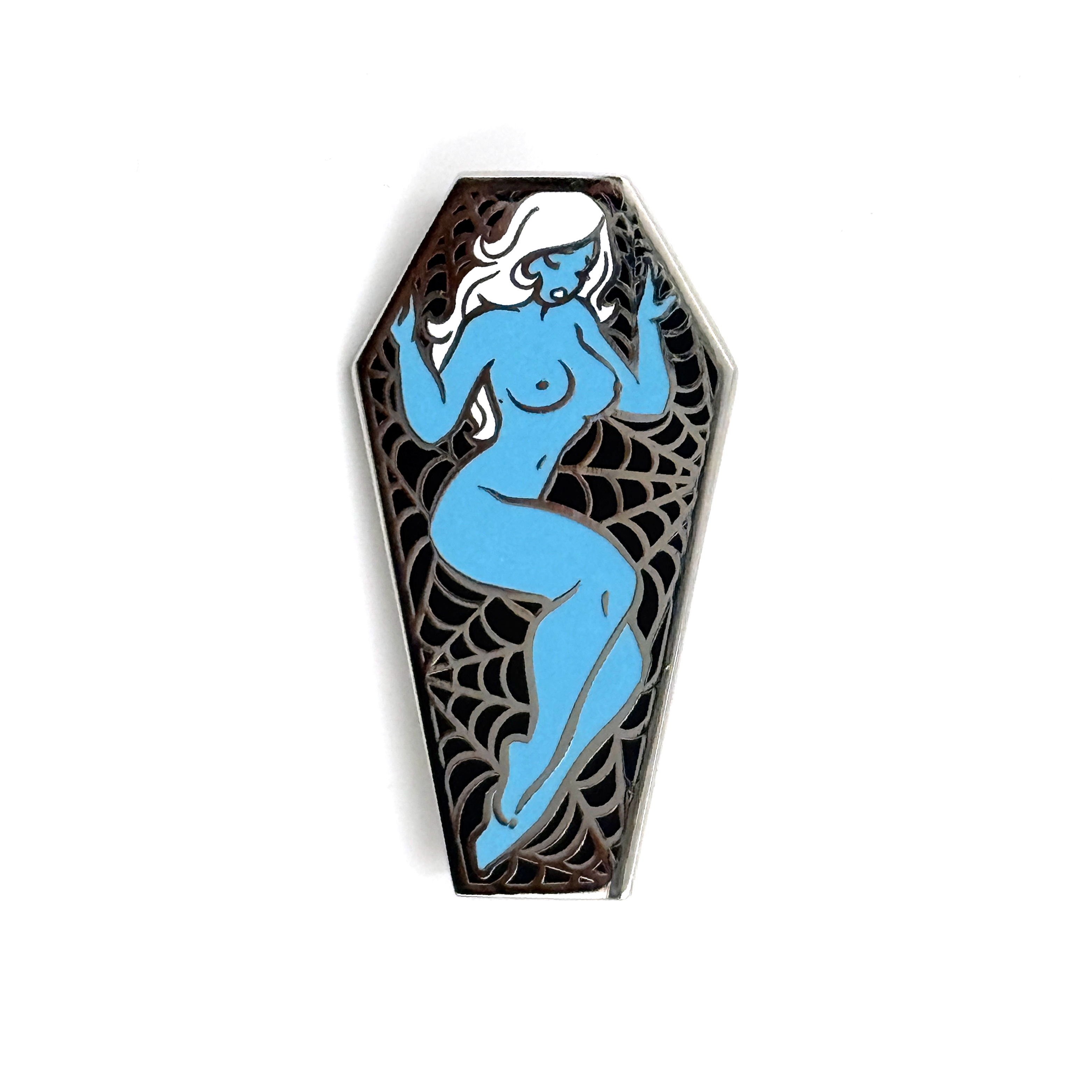 Coffin Enamel Pin by Sveta Shubina