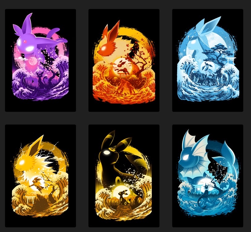 POKEMON INSPIRED T-SHIRT DESIGNS. ONLINE EXCLUSIVE.