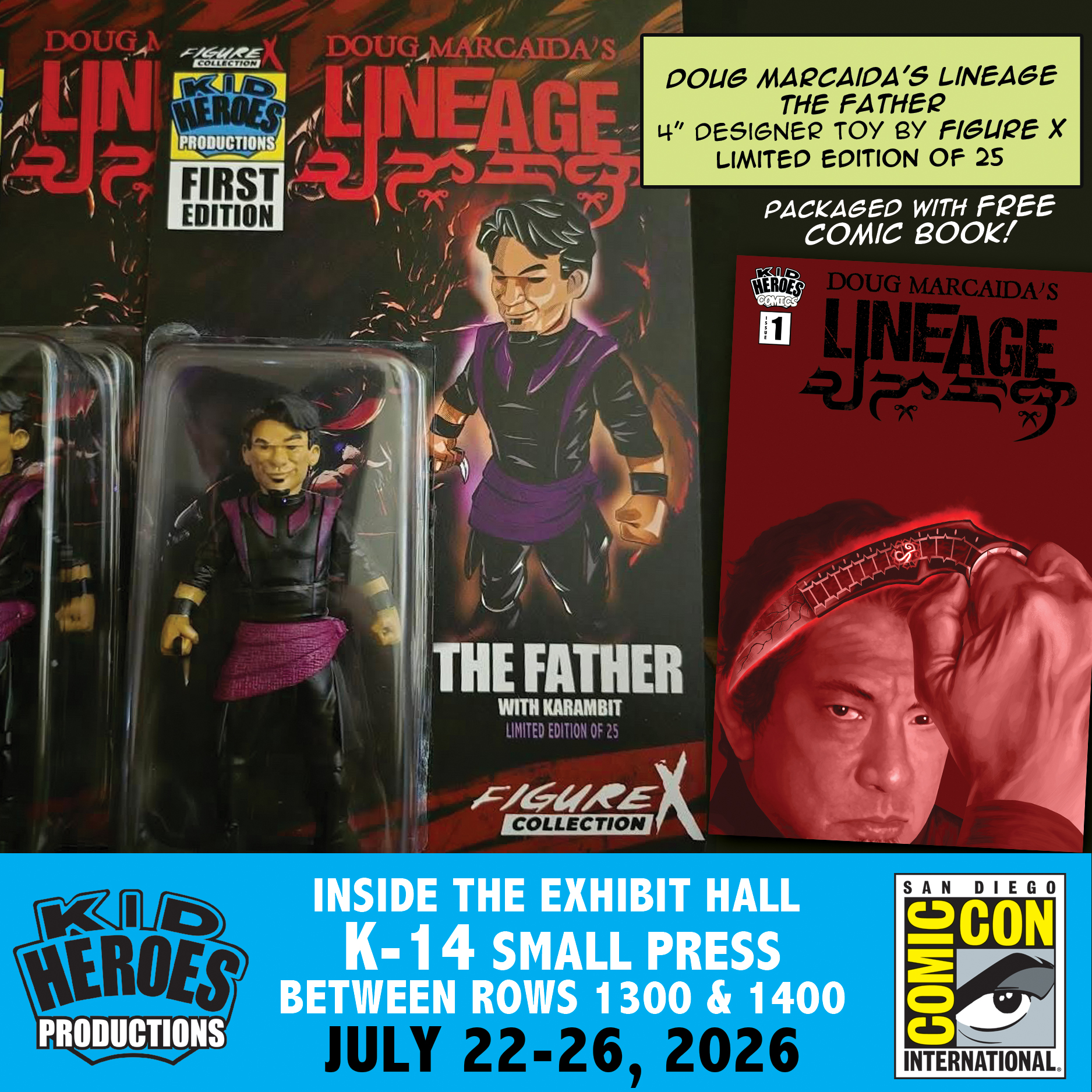 Doug Marcaida's LINEAGE The Father Figure X 4" Designer Toy First Edition + COMIC BOOK