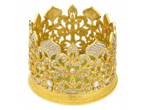 Gold Fleur de Lis Crown Candle Holder/Wine Coaster
