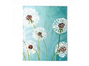 Tea Towel:  Dandelions on Aqua