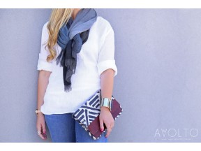 AVvOLTO Blue Shadow Leopard Ombre Wrap/Scarf