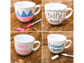 the doodle mug, with wash-off pen