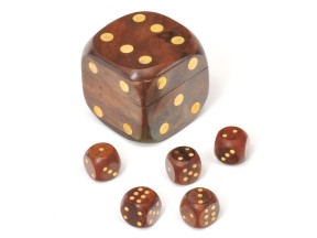 Wood Dice Box & Dice