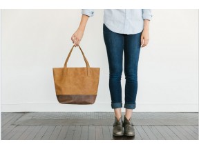 Tigist Two Tone Leather Tote