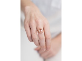Morganite Tulip Ring in 14k Rose Gold