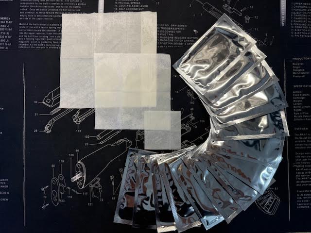 Small(2''x2''), Medium(4''x4'') and Large(6''x6'') Size CLP Wipe