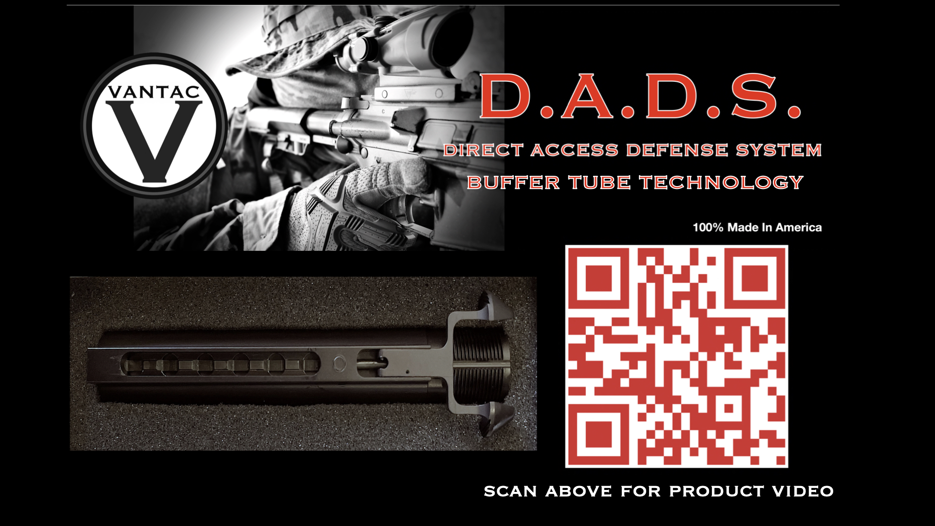 D.A.D.S. Direct Access Defense System buffer tube