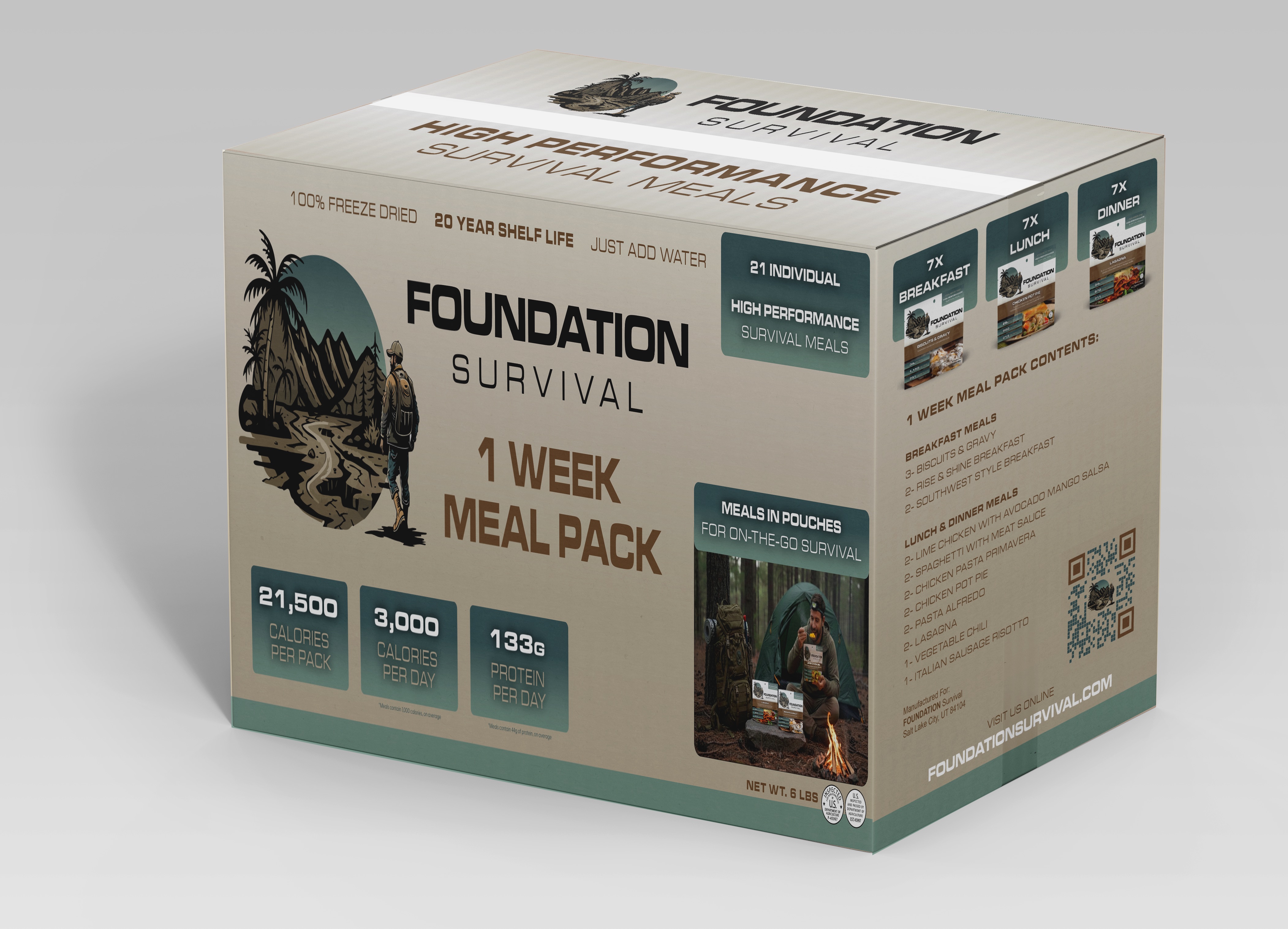 FOUNDATION Survival - 1 Week Performance Meal Pack - 21 Meals