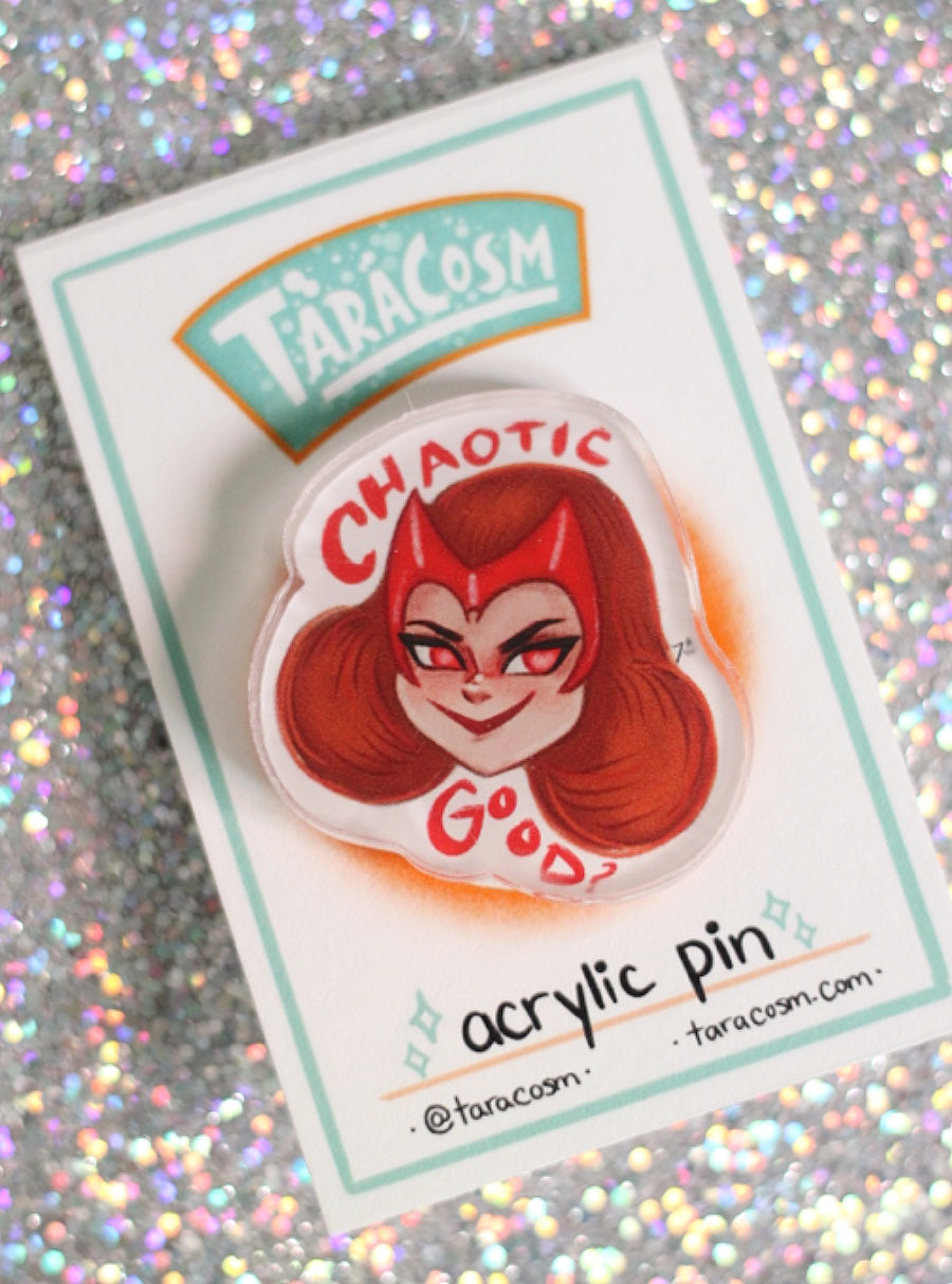 Chaotic Good acrylic pin