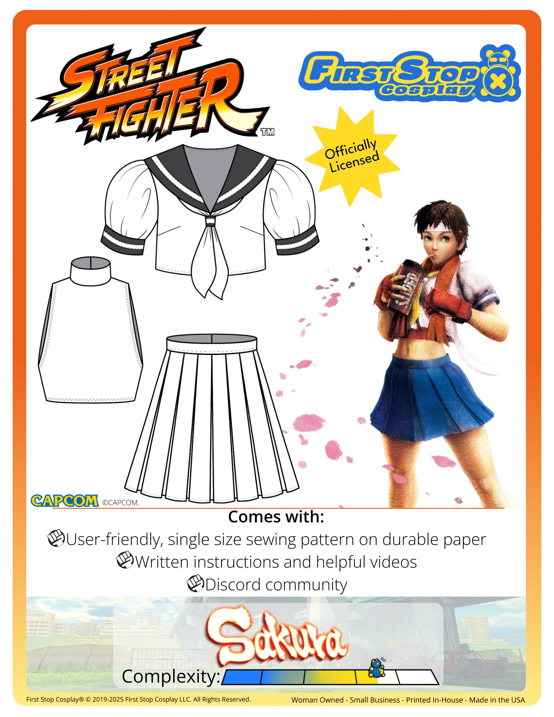 Street Fighter Sakura Sewing Pattern